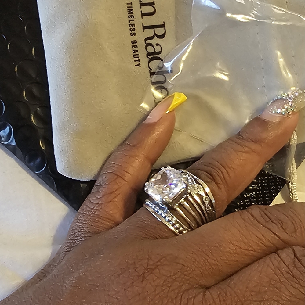 ‼️Brand NEW-NEVER WORN‼️Jean Rachel Silver and Ring with Clear Stone - Picture 2 of 4